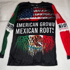 FOX AMERICAN GROWN WITH MEXICAN ROOTS AMERICA‎ MEXICO TREE LONG SLEEVE S UNISEX
